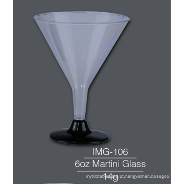 6oz plástico transparente Martini Glassess / copos - fundo preto